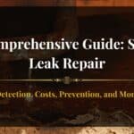 Home foundation slab leak repair in progress, showcasing professional detection and repair techniques.