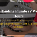 24 hour plumber: A professional plumber fixing a pipe in an emergency.