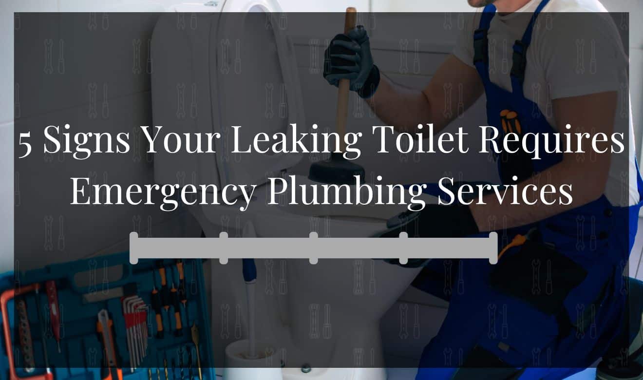 emergency plumbing services:  A professional plumber repairing a leaking toilet to prevent water damage and costly repairs.