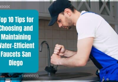 A modern water-efficient kitchen faucet in a San Diego home.