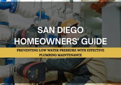 Low Water Pressure Plumber San Diego: Plumber fixing low water pressure issue in a San Diego home