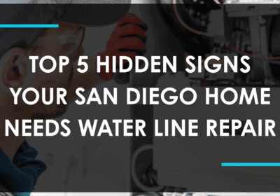 Close-up of a plumber inspecting underground water pipes for water line repair San Diego