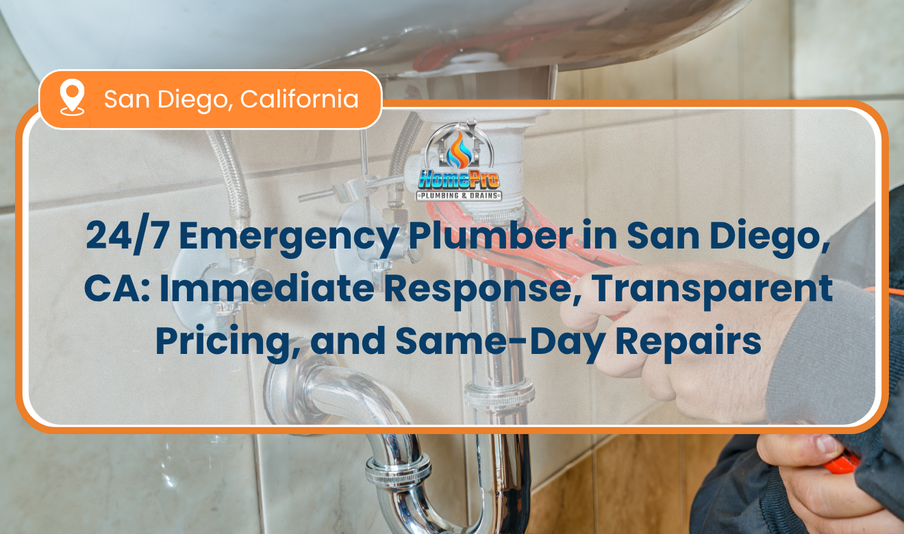 ▷☎️HomePro Plumbing: Best San Diego Plumbers (858) 251-7070 | 24/7 Emergency Plumber in San Diego, CA: Immediate Response, Transparent Pricing, and Same-Day Repairs emergency plumber San Diego 24/7