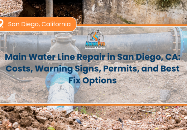 Main water line repair San Diego