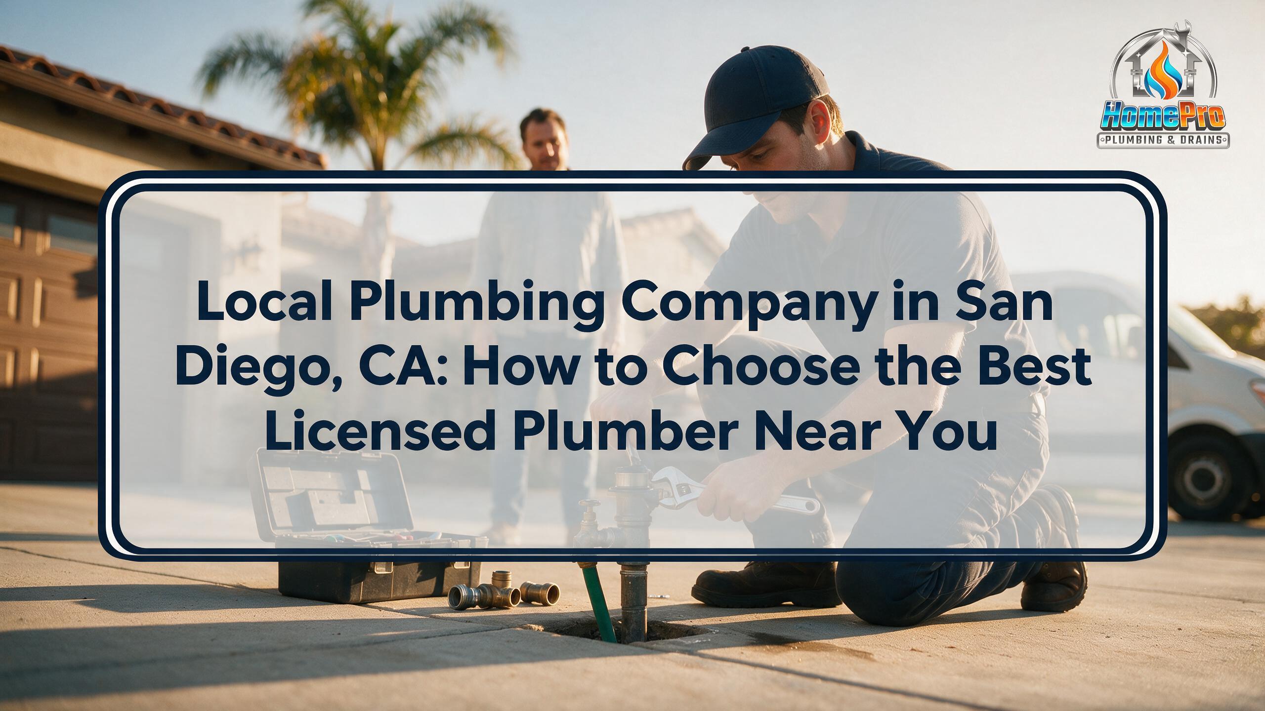 ▷☎️HomePro Plumbing: Best San Diego Plumbers (858) 251-7070 | Local Plumbing Company in San Diego, CA: How to Choose the Best Licensed Plumber Near You local plumbing company san diego